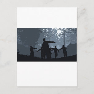 Zombie Chase in the Forest Briefkaart