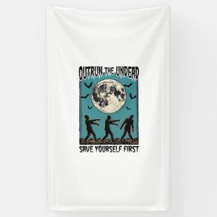 Zombie Chase T-shirt Vintage Ondead Escape Grafisc Spandoek