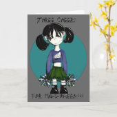 Zombie cheer, Drie Cheers, voor Halloween!! Kaart (Gele Bloem)