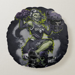 Zombie Cheerleader Horror Art Worpillow Rond Kussen