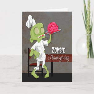 Zombie Chef met bereid brein voor Thanksgiving Feestdagen Kaart