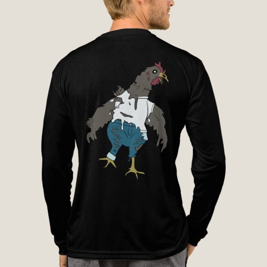 Zombie Chicken Tri-Blend Shirt (Achterkant volledig)