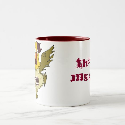 Zombie Chicken Tweekleurige Koffiemok (Center)