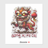 Zombie Chinees Nieuwjaarsleeuw Sticker (Vel)