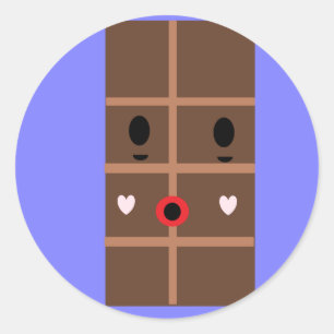 Zombie chocoladereep ronde sticker