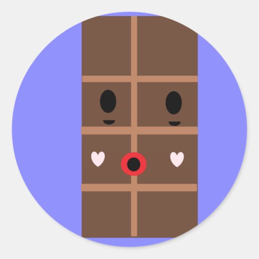 Zombie chocoladereep ronde sticker (Voorkant)