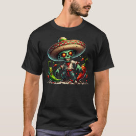 Zombie Cinco de Mayo Man en Hot Peppers T-shirt