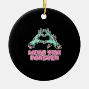 Zombie Classic - Skeleton Hart en Handen Keramisch Ornament