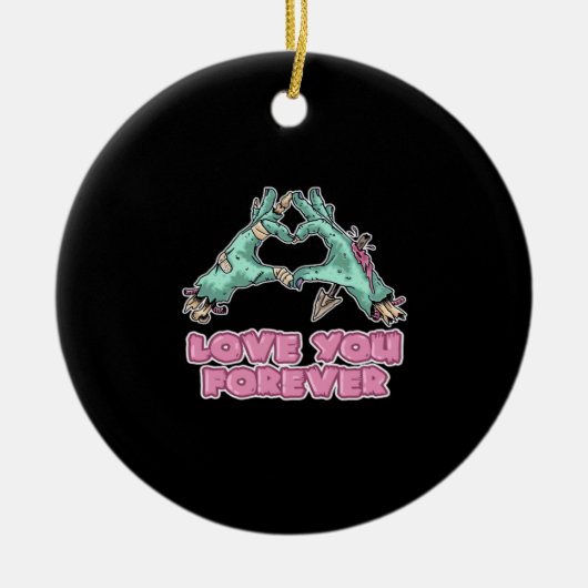 Zombie Classic - Skeleton Hart en Handen Keramisch Ornament (Voorkant)