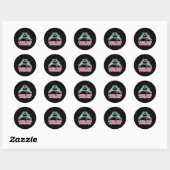 Zombie Classic - Skeleton Hart en Handen Ronde Sticker (Vel)