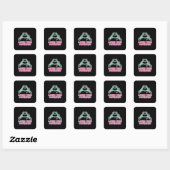 Zombie Classic - Skeleton Hart en Handen Vierkante Sticker (Vel)