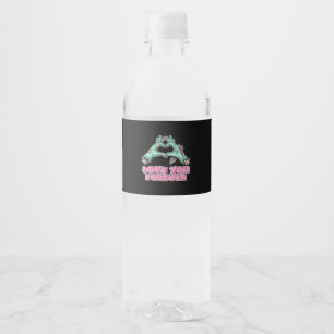 Zombie Classic - Skeleton Hart en Handen Waterfles Etiket