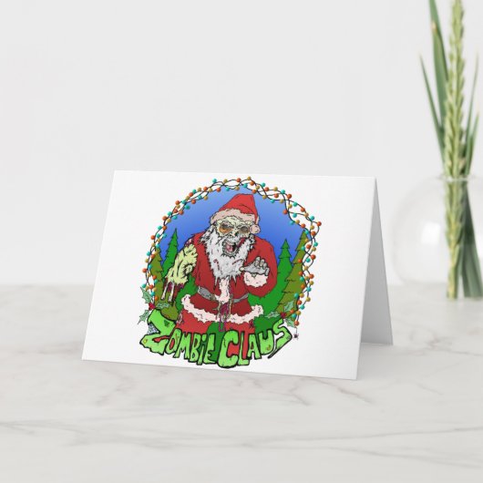 Zombie Claus Feestdagen Kaart (Voorkant)