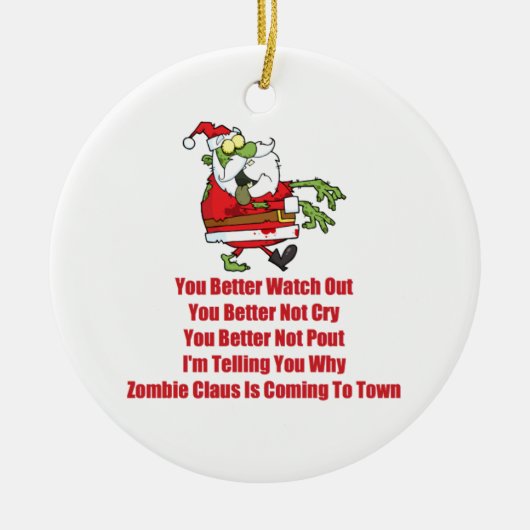 Zombie Claus (groen) Keramisch Ornament (Voorkant)