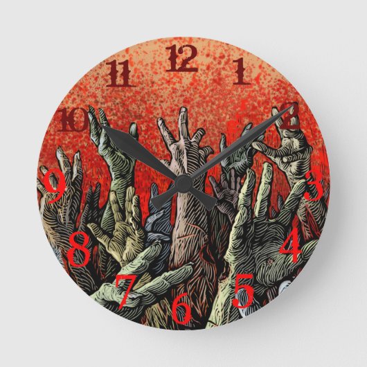 Zombie Clock Ronde Klok (Voorkant)