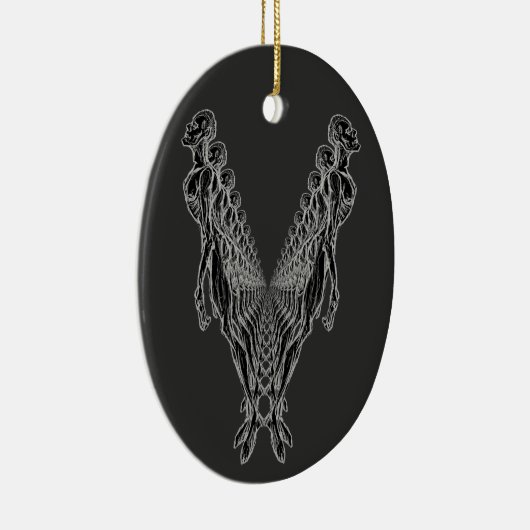 Zombie Clone Army Undead Apocalypse zwart wit Keramisch Ornament (Rechts)