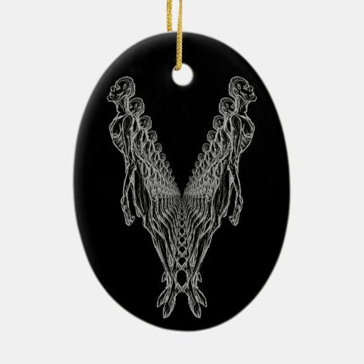 Zombie Clone Army Undead Apocalypse zwart wit Keramisch Ornament (Achterkant)