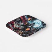 Zombie, Clown, Vamp en Haunted Doll Halloween Papieren Bordje (Gebogen)