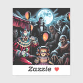 Zombie, Clown, Vamp en Haunted Doll Halloween Sticker (Vel)