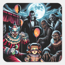 Zombie, Clown, Vamp en Haunted Doll Halloween