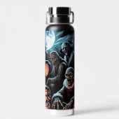 Zombie, Clown, Vamp en Haunted Doll Halloween Waterfles (Achterkant)