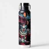 Zombie, Clown, Vamp en Haunted Doll Halloween Waterfles (Voorkant)