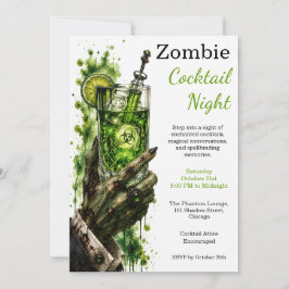 Zombie Cocktail Nacht Groen Gift Halloween Feest Kaart