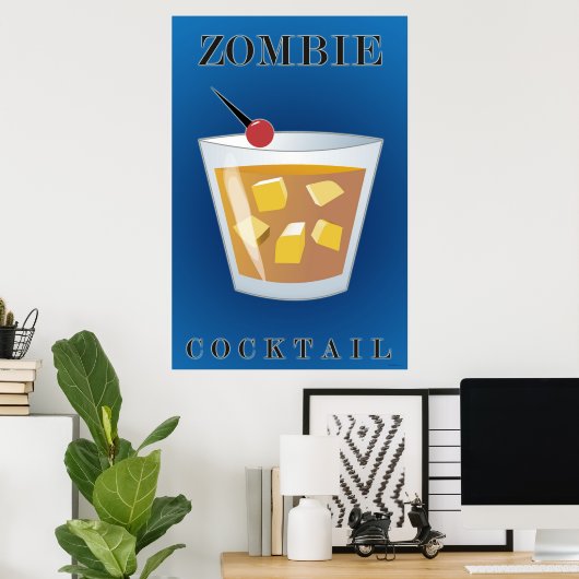 Zombie Cocktail Poster (Thuiskantoor)