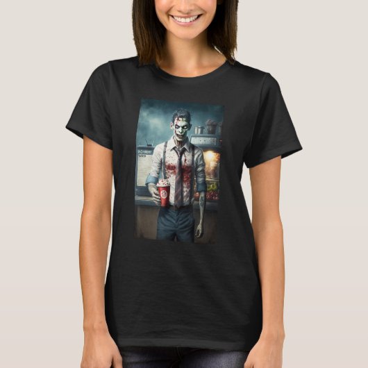 Zombie Coffee Barista Zombies In Everyday Life S T-shirt (Voorkant)