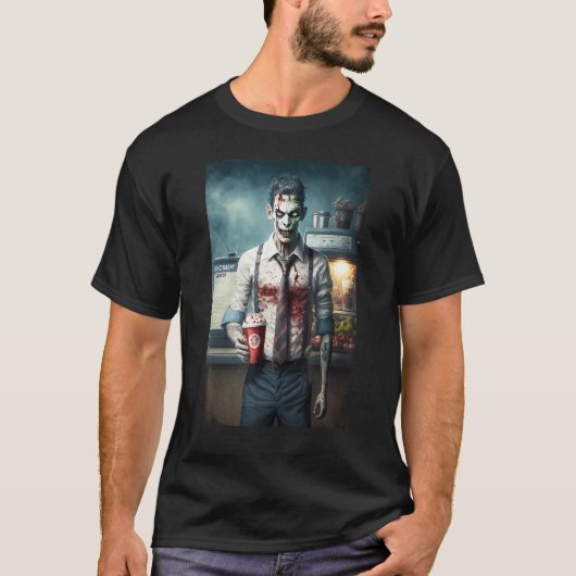 Zombie Coffee Barista   Zombies In Everyday Life S T-shirt (Voorkant)