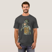 Zombie Coffee Lover Halloween Design T-shirt (Voorkant volledig)