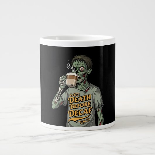 Zombie Coffee Lover Halloween Grote Koffiekop (Voorkant)