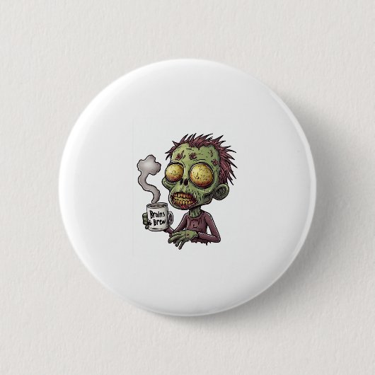 Zombie Coffee Time Ronde Button 5,7 Cm (Voorkant)