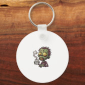 Zombie Coffee Time Sleutelhanger (Voorkant)