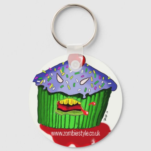 zombie color cupcake, www.zombiestyle.co.uk sleutelhanger (Voorkant)