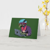 Zombie Computer Crow Kaart (Gele Bloem)