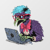 Zombie Computer Crow Raamsticker (Vel)