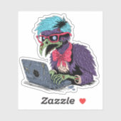 Zombie Computer Crow Sticker (Vel)