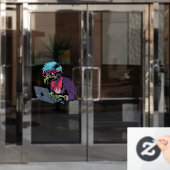 Zombie Computer Kraai Raamsticker (Kantoordeur)