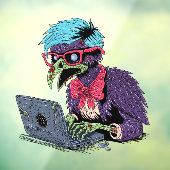 Zombie Computer Kraai Raamsticker (Vel 3)