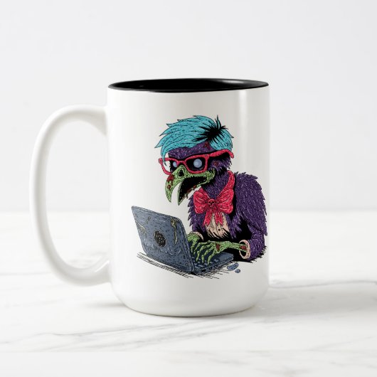 Zombie Computer Kraai Tweekleurige Koffiemok (Links)