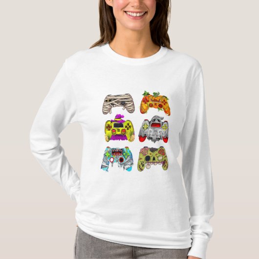 Zombie Controller Halloween T-Shirt voor Gamers (Voorkant)