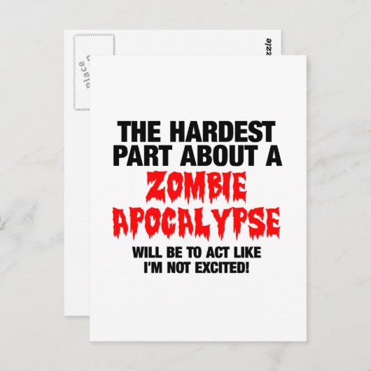 Zombie Cool Design Briefkaart (Voorkant / Achterkant)