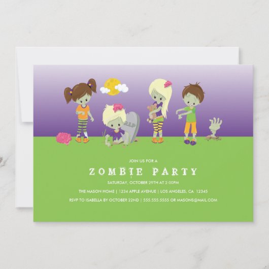 Zombie Costume Party Kaart (Voorkant)