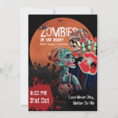 Zombie Couple Apocalypse Horror Halloween Uitnodig Kaart (Voorkant)