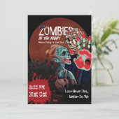 Zombie Couple Apocalypse Horror Halloween Uitnodig Kaart (Staand voorkant)