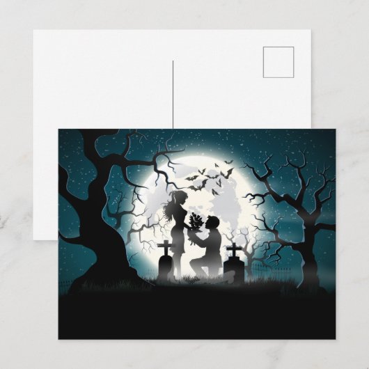 Zombie Couple in Graveyard Briefkaart (Voorkant / Achterkant)