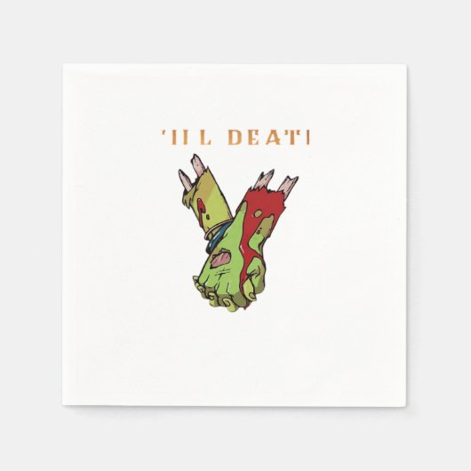 Zombie Couple Till Death Do Us Part Classic beroem Servet (Voorkant)