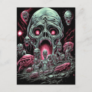 Zombie Creatures Sci-fi Horror Art Briefkaart