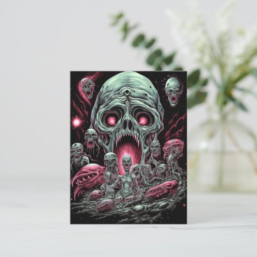 Zombie Creatures Sci-fi Horror Art Briefkaart (Staand voorkant)